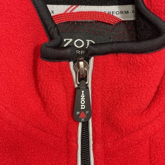 IZOD PERFORM-X Macro Fleece Softshell Jacket Men Large Red Full Zip Gorp‎ Core - Picture 7 of 16
